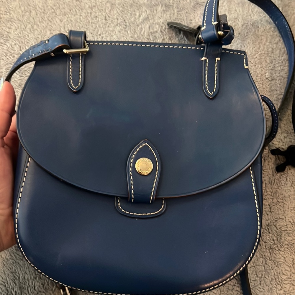 Dooney & Bourke All Leather Saddle Bag Crossbody